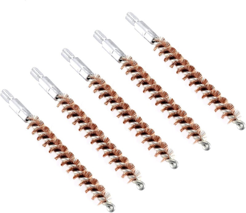 BOOSTEADY 5 Pcs Phosphor Bristle Bronze Bore Gun Cleaning Brush for Pistol Shotgun with 50 Professional Square Patches Multi-Caliber - Image 1